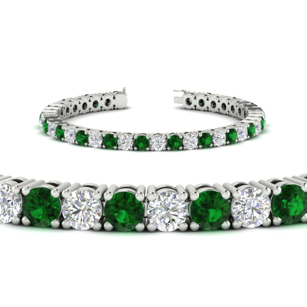 10-ct.-diamond-tennis-bracelet-with-emerald-in-white-gold-FDBRC8635ROGEMGRANGLE2-10.00_20CT-NL-WG