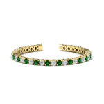 Load image into Gallery viewer, 10-ct.-diamond-tennis-bracelet-with-emerald-in-yellow-gold-FDBRC8635ROGEMGR-10.00_20CT-NL-YG
