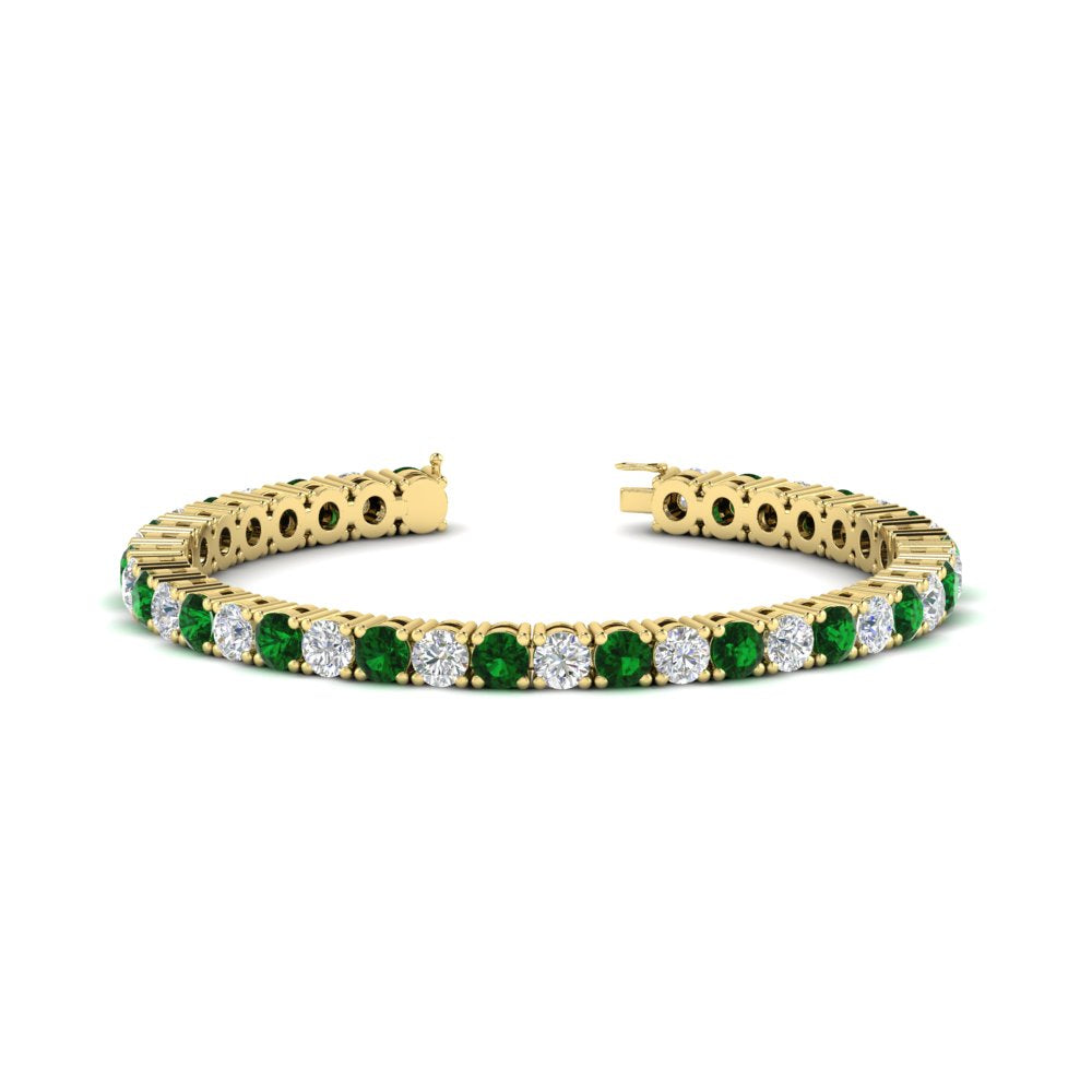 10-ct.-diamond-tennis-bracelet-with-emerald-in-yellow-gold-FDBRC8635ROGEMGR-10.00_20CT-NL-YG