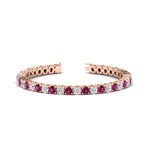 Load image into Gallery viewer, 10-ct.-diamond-tennis-bracelet-with-pink-sapphire-in-rose-gold-FDBRC8635ROGSADRPI-10.00_20CT-NL-RG
