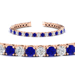 Load image into Gallery viewer, 10-ct.-diamond-tennis-bracelet-with-sapphire-in-rose-gold-FDBRC8635ROGSABLANGLE2-10.00_20CT-NL-RG
