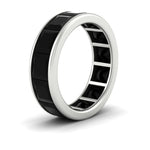 Load image into Gallery viewer, 10-ctw-channel-set-princess-cut-black-diamond-eternity-ring-in-white-gold-FDEWB160PRGBLACKANGLE2-10.00CT-NL-WG.jpg?v=1766128429