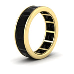 Load image into Gallery viewer, 10-ctw-channel-set-princess-cut-black-diamond-eternity-ring-in-yellow-gold-FDEWB160PRGBLACKANGLE2-10.00CT-NL-YG.jpg?v=1766128429