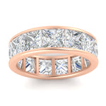 Load image into Gallery viewer, 10-ctw-channel-set-princess-cut-diamond-eternity-ring-in-rose-gold-FDEWB160PRANGLE5-10.00CT-NL-RG.jpg?v=1766128429