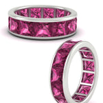 Load image into Gallery viewer, 10-ctw-channel-set-princess-cut-pink-sapphire-eternity-ring-in-white-gold-FDEWB160PRGSADRPIANGLE3-10.00CT-NL-WG.jpg?v=1766128429