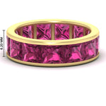 Load image into Gallery viewer, 10-ctw-channel-set-princess-cut-pink-sapphire-eternity-ring-in-yellow-gold-FDEWB160PRGSADRPI-10.00CT-NL-YG-HW.jpg?v=1766128429