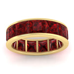 Load image into Gallery viewer, 10-ctw-channel-set-princess-cut-ruby-eternity-ring-in-yellow-gold-FDEWB160PRGRUDRANGLE5-10.00CT-NL-YG.jpg?v=1766128429