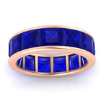 Load image into Gallery viewer, 10-ctw-channel-set-princess-cut-sapphire-eternity-ring-in-rose-gold-FDEWB160PRGSABLANGLE5-10.00CT-NL-RG.jpg?v=1766128429