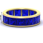 Load image into Gallery viewer, 10-ctw-channel-set-princess-cut-sapphire-eternity-ring-in-yellow-gold-FDEWB160PRGSABL-10.00CT-NL-YG-HW.jpg?v=1766128429