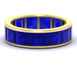 Load image into Gallery viewer, 10-ctw-channel-set-princess-cut-sapphire-eternity-ring-in-yellow-gold-FDEWB160PRGSABL-10.00CT-NL-YG.jpg?v=1766128429
