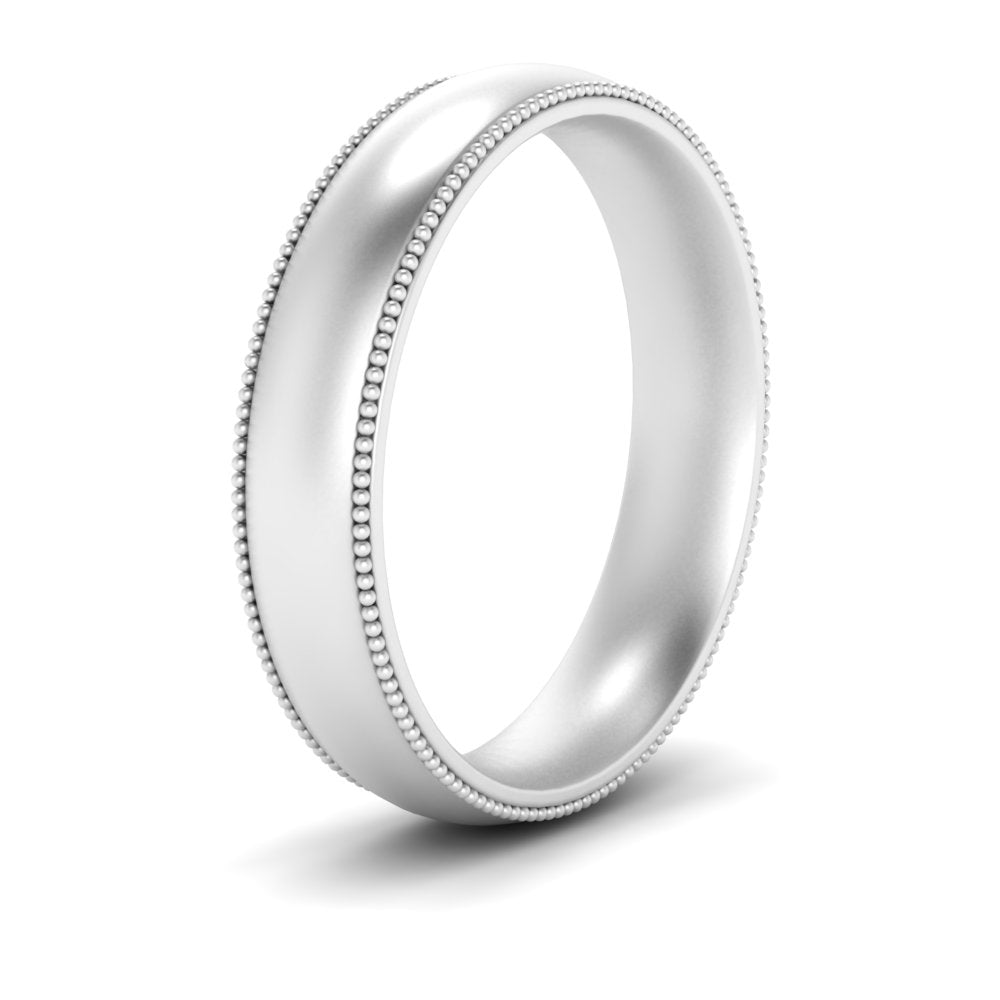 4 mm Milgrain Comfort Fit Mens Wedding Band