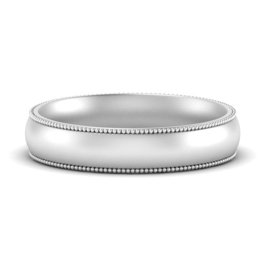 4 mm Milgrain Comfort Fit Mens Wedding Band