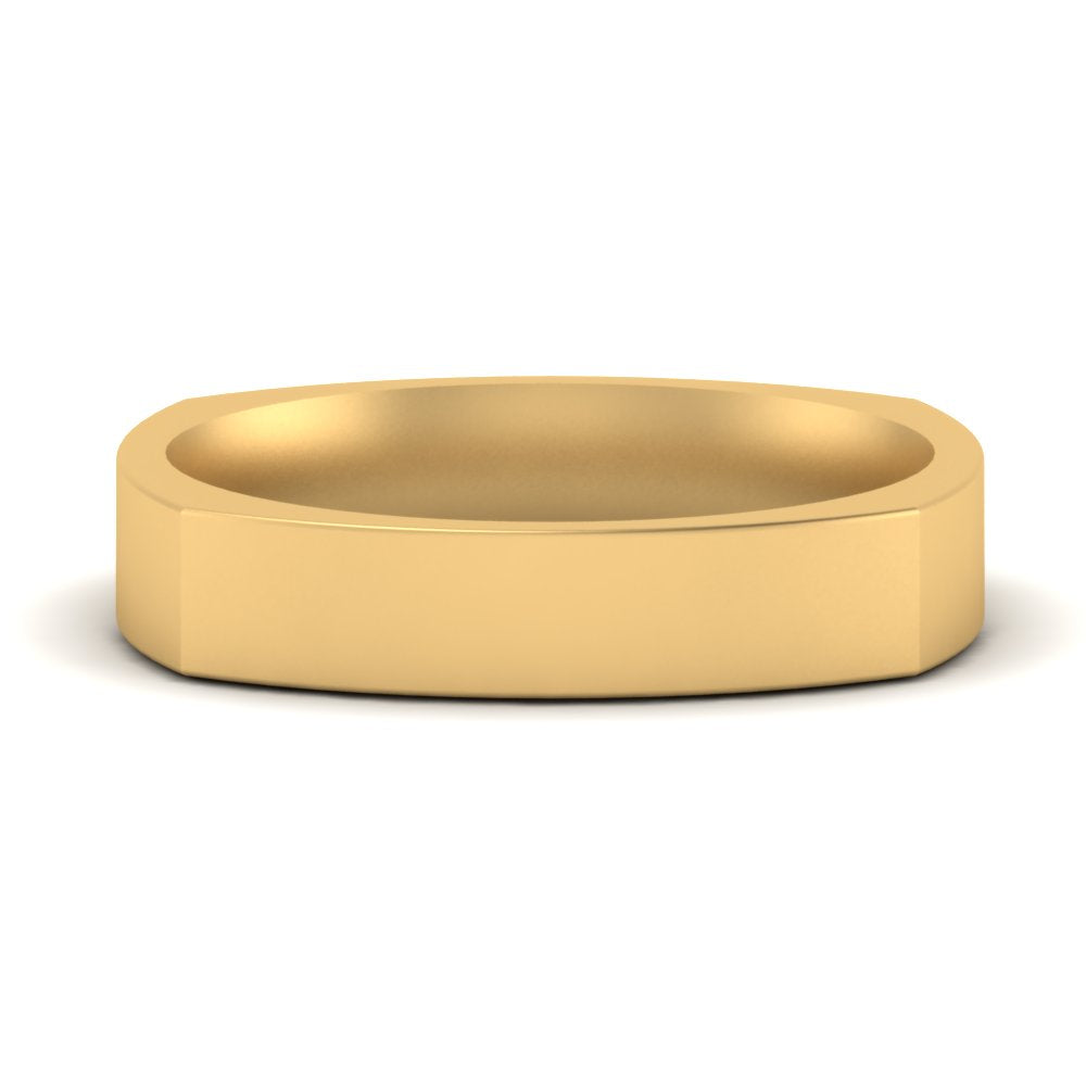 4 mm Square Comfort Fit Mens Wedding Band