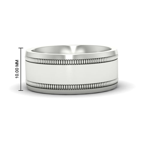 Mens Band Double Milgrain