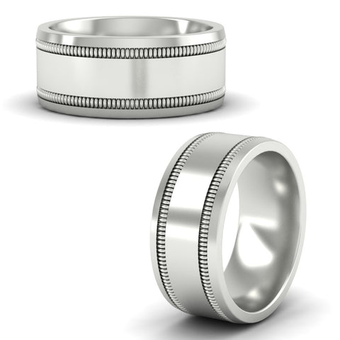 Mens Band Double Milgrain