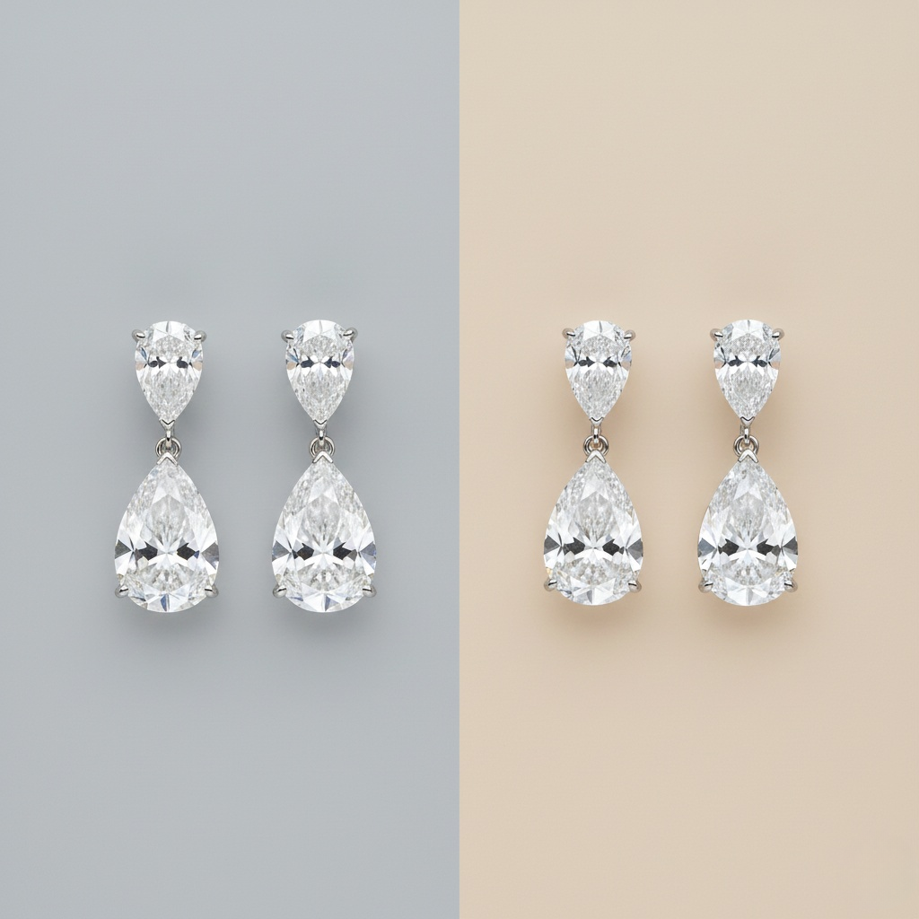 Lab Grown vs Natural Pear Shaped Diamond Earrings