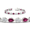 Load image into Gallery viewer, 11-carat-classic-teardrop-link-east-west-pink-sapphire-bracelet-in-white-gold-FDBRCPE10581GSADRPIANGLE2-11.00CT-NL-WG.jpg?v=1776855008