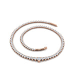 Load image into Gallery viewer, 11-ct-graduated-diamond-tennis-chain-necklace-in-FDNK11299RO-ANGLE1-11.00CT-NL-RG