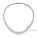 Load image into Gallery viewer, 11-ct-graduated-diamond-tennis-chain-necklace-in-FDNK11299RO-ANGLE1-11.00CT-NL-YG