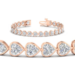 Load image into Gallery viewer, 12-50-ct-bezel-tennis-bracelet-heart-shaped-diamond-in-rose-gold-fdbrc10581htangle2-12-50-ct-nl-rg
