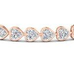 Load image into Gallery viewer, 12-50-ct-bezel-tennis-bracelet-heart-shaped-diamond-in-rose-gold-fdbrc10581htangle2-12-50-ct-nl-rg
