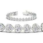 Load image into Gallery viewer, 12-50-ct-bezel-tennis-bracelet-heart-shaped-diamond-in-white-gold-fdbrc10581htangle2-12-50-ct-nl-wg
