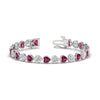 Load image into Gallery viewer, 12-50-ct-bezel-tennis-bracelet-heart-shaped-diamond-with-pink-sapphire-in-white-gold-fdbrc10581htgsadrpiangle2-12-50-ct-nl-wg