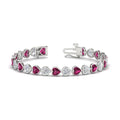 Thumbnail 32 - 12-50-ct-bezel-tennis-bracelet-heart-shaped-diamond-with-pink-sapphire-in-white-gold-fdbrc10581htgsadrpiangle2-12-50-ct-nl-wg