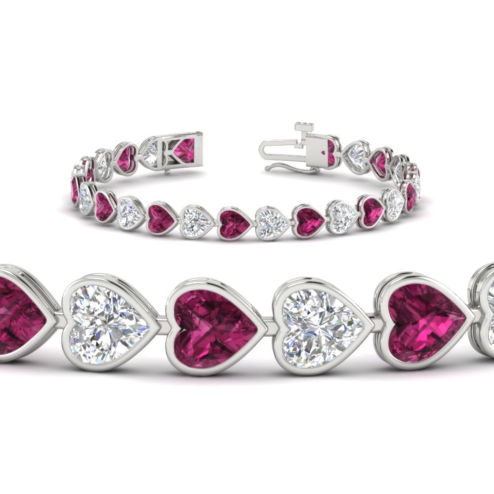 12-50-ct-bezel-tennis-bracelet-heart-shaped-diamond-with-pink-sapphire-in-white-gold-fdbrc10581htgsadrpiangle2-12-50-ct-nl-wg