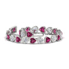 Load image into Gallery viewer, 12-50-ct-bezel-tennis-bracelet-heart-shaped-diamond-with-pink-sapphire-in-white-gold-fdbrc10581htgsadrpiangle2-12-50-ct-nl-wg