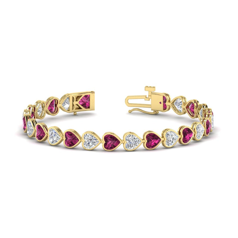 12-50-ct-bezel-tennis-bracelet-heart-shaped-diamond-with-pink-sapphire-in-yellow-gold-fdbrc10581htgsadrpiangle2-12-50-ct-nl-yg