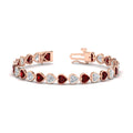 Thumbnail 17 - 12-50-ct-bezel-tennis-bracelet-heart-shaped-diamond-with-ruby-in-rose-gold-fdbrc10581htgrudrangle2-12-50-ct-nl-rg