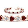 Thumbnail 16 - 12-50-ct-bezel-tennis-bracelet-heart-shaped-diamond-with-ruby-in-rose-gold-fdbrc10581htgrudrangle2-12-50-ct-nl-rg