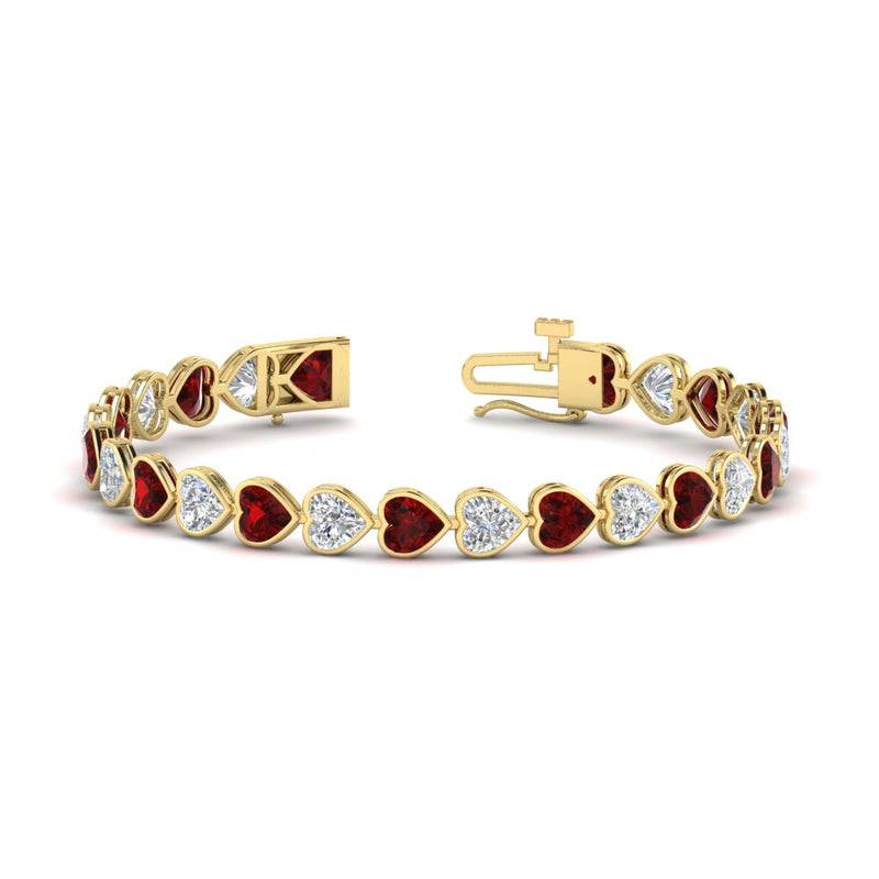 12-50-ct-bezel-tennis-bracelet-heart-shaped-diamond-with-ruby-in-yellow-gold-fdbrc10581htgrudrangle2-12-50-ct-nl-yg