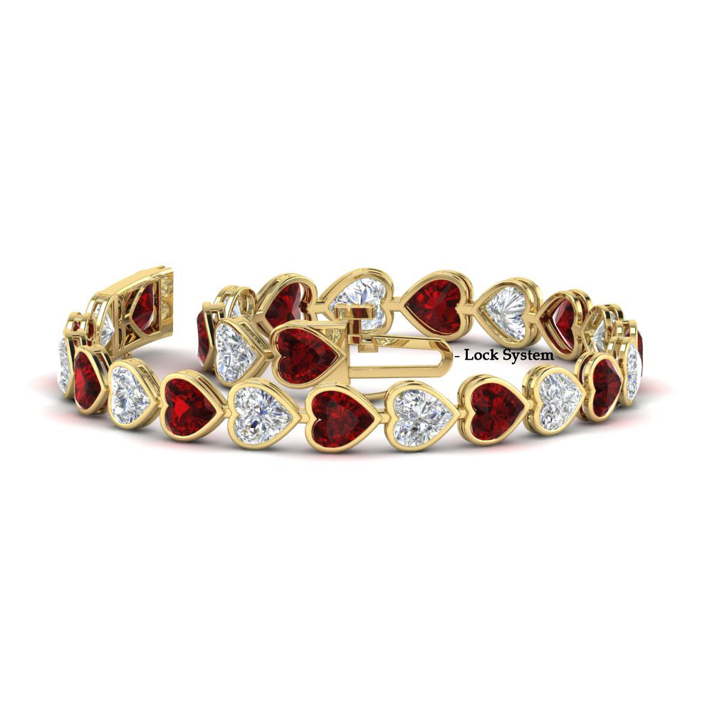 12-50-ct-bezel-tennis-bracelet-heart-shaped-diamond-with-ruby-in-yellow-gold-fdbrc10581htgrudrangle2-12-50-ct-nl-yg