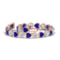 Thumbnail 8 - 12-50-ct-bezel-tennis-bracelet-heart-shaped-diamond-with-sapphire-in-rose-gold-fdbrc10581htgsablangle2-12-50-ct-nl-rg