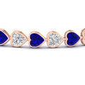 Thumbnail 9 - 12-50-ct-bezel-tennis-bracelet-heart-shaped-diamond-with-sapphire-in-rose-gold-fdbrc10581htgsablangle2-12-50-ct-nl-rg
