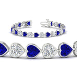 Load image into Gallery viewer, 12-50-ct-bezel-tennis-bracelet-heart-shaped-diamond-with-sapphire-in-white-gold-fdbrc10581htgsablangle2-12-50-ct-nl-wg
