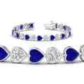 Thumbnail 26 - 12-50-ct-bezel-tennis-bracelet-heart-shaped-diamond-with-sapphire-in-white-gold-fdbrc10581htgsablangle2-12-50-ct-nl-wg