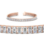 Load image into Gallery viewer, 12 Carat Emerald Cut Tennis Diamond Bracelet
