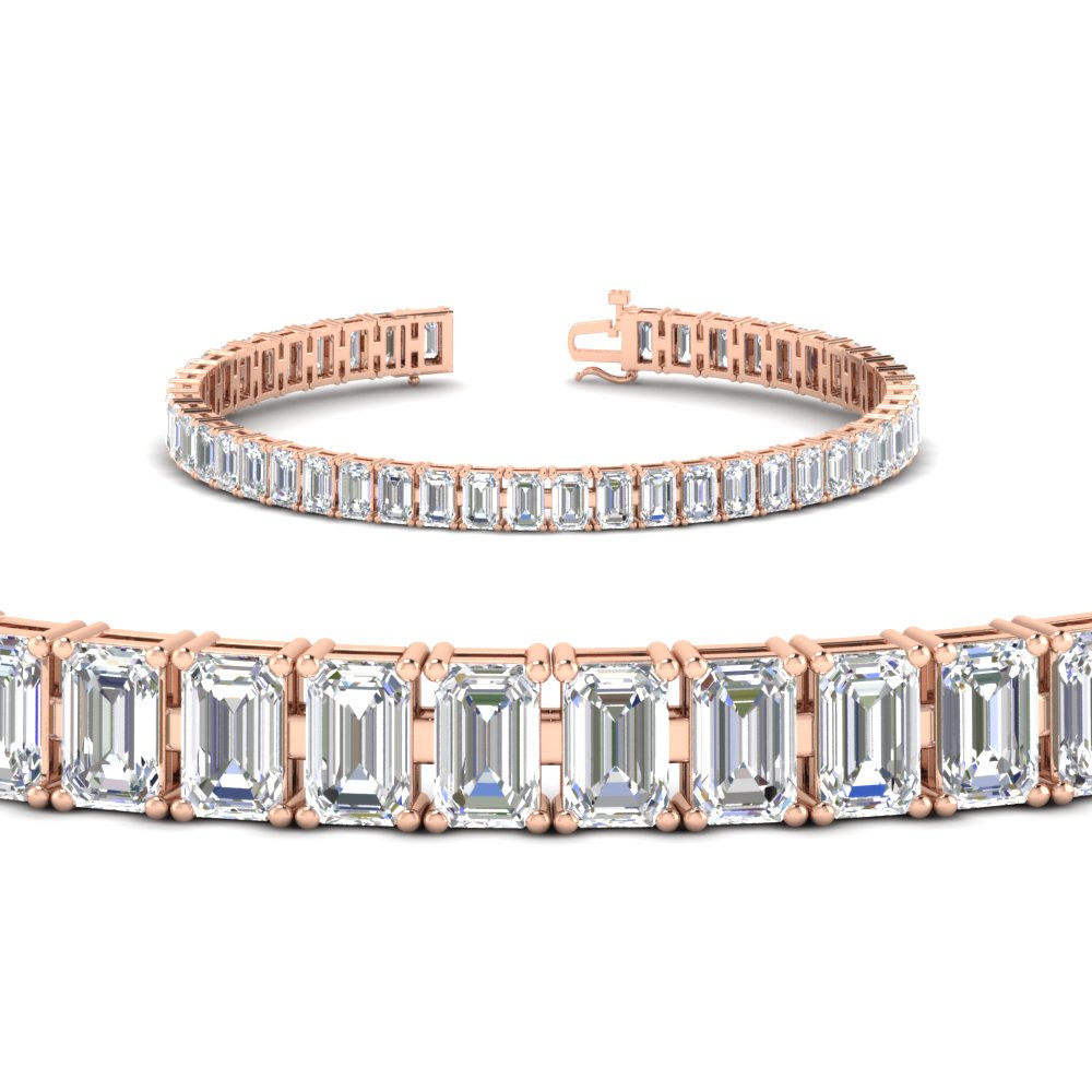 12 Carat Emerald Cut Tennis Diamond Bracelet