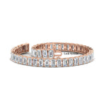 Load image into Gallery viewer, 12 Carat Emerald Cut Tennis Diamond Bracelet

