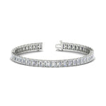 Load image into Gallery viewer, 12 Carat Emerald Cut Tennis Diamond Bracelet
