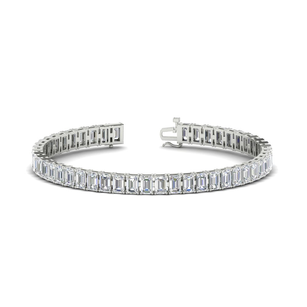 12 Carat Emerald Cut Tennis Diamond Bracelet