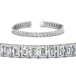 Load image into Gallery viewer, 12 Carat Emerald Cut Tennis Diamond Bracelet
