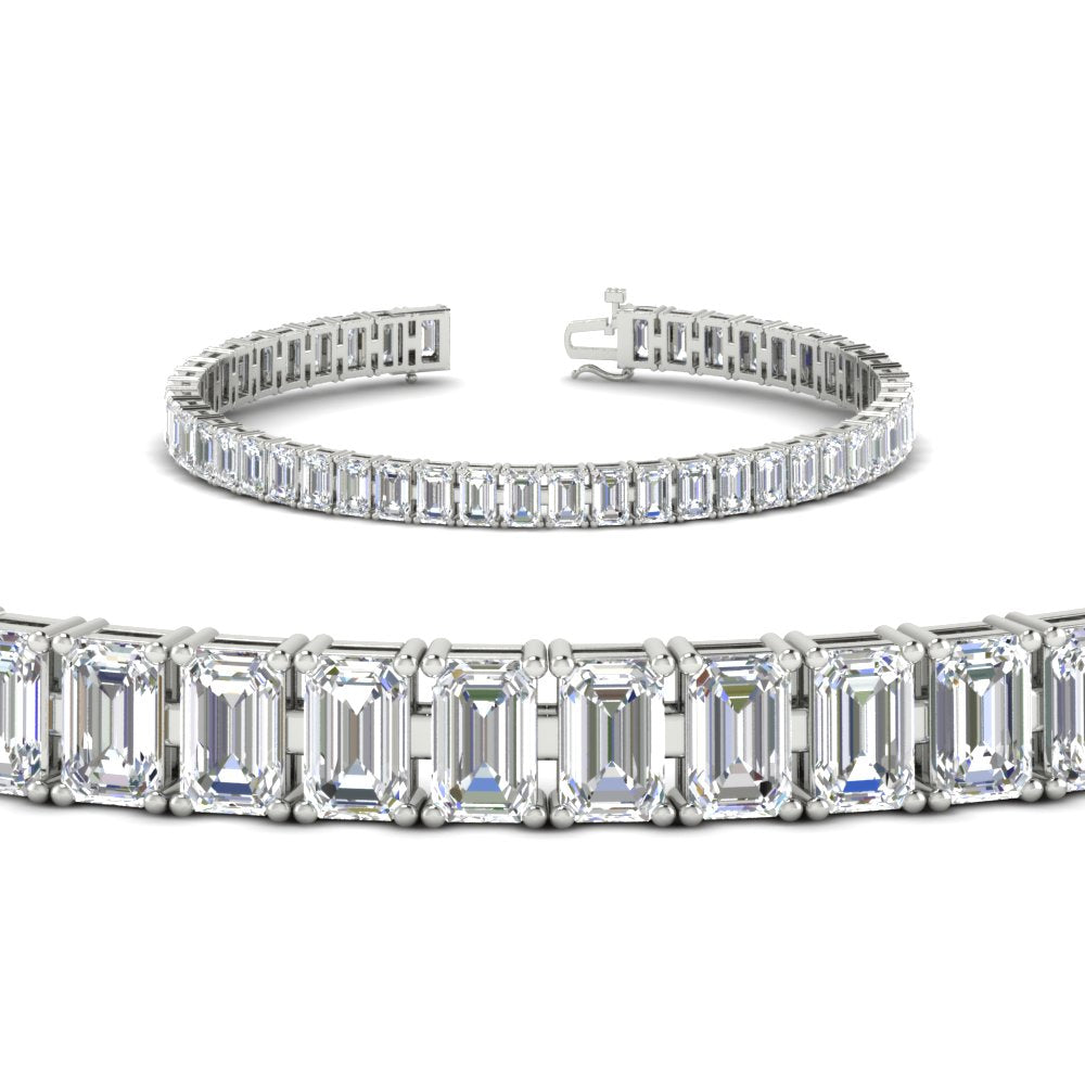 12 Carat Emerald Cut Tennis Diamond Bracelet
