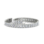 Load image into Gallery viewer, 12 Carat Emerald Cut Tennis Diamond Bracelet
