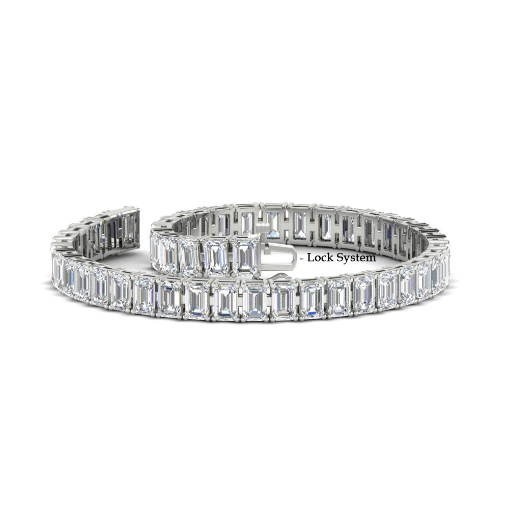 12 Carat Emerald Cut Tennis Diamond Bracelet