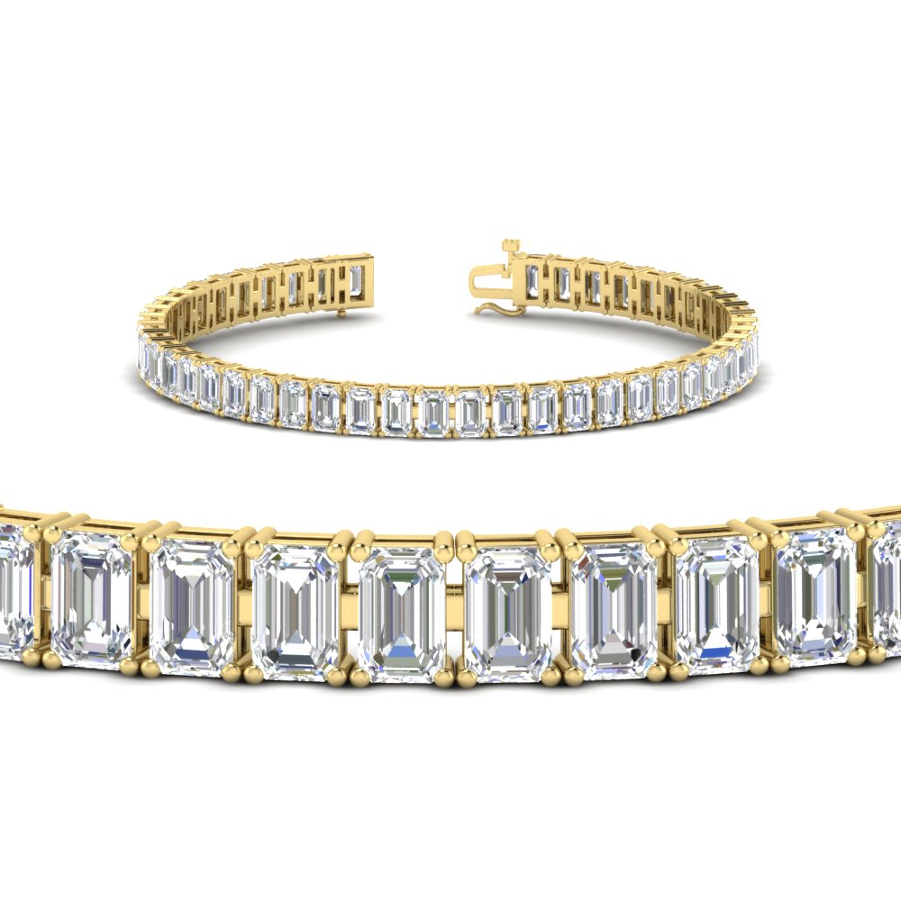 12 Carat Emerald Cut Tennis Diamond Bracelet