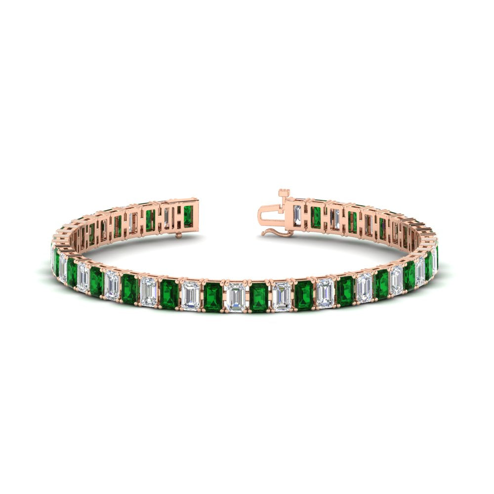 12 Carat Emerald Cut Tennis Diamond Bracelet